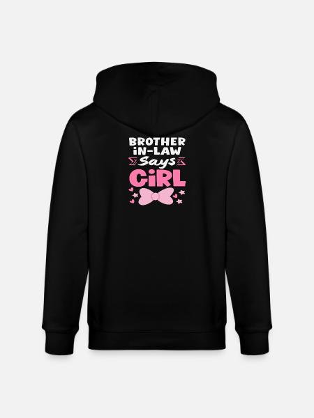 Stiefbruder Sagt Mädchen Gender Reveal - Stanley/Stella Unisex Bio-Kapuzenjacke CULTIVATOR  - Schwarz