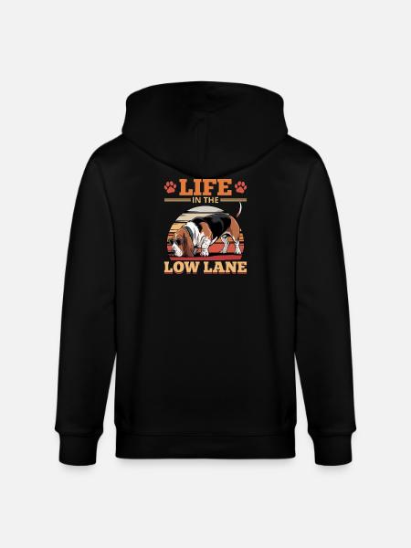Funny Dog Breed Basset Hound - Stanley/Stella Unisex Bio-Kapuzenjacke CULTIVATOR - Schwarz