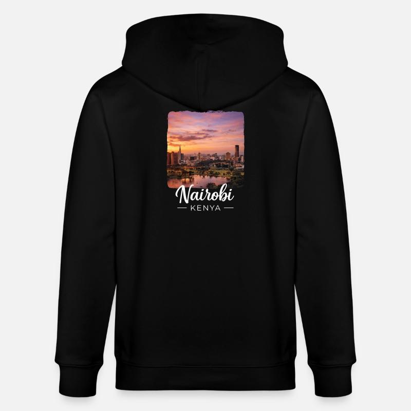 Nairobi Kenya - Stanley/Stella Unisex Bio-Kapuzenjacke CULTIVATOR - Schwarz