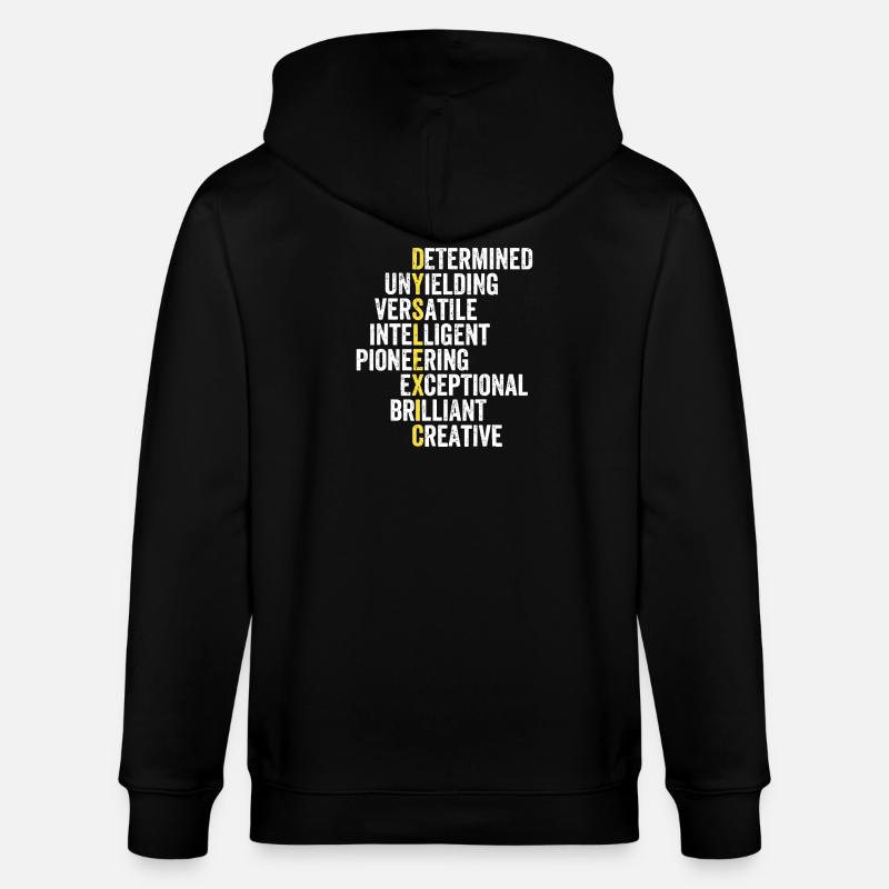 Yellow Accent Adjective Stack - Stanley/Stella CULTIVATOR  Unisex Organic Hooded Jacket - black