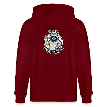 Null Fluffs Gegeben Waschbär Logo - Stanley/Stella Unisex Bio-Kapuzenjacke CULTIVATOR  - Burgunderrot - Hinten - Anna (173cm)