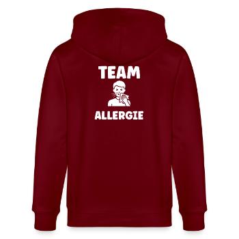 Team Allergie - Veste à capuche bio CULTIVATOR Stanley/Stella Unisexe - bordeaux - Dos - Anna (173cm)