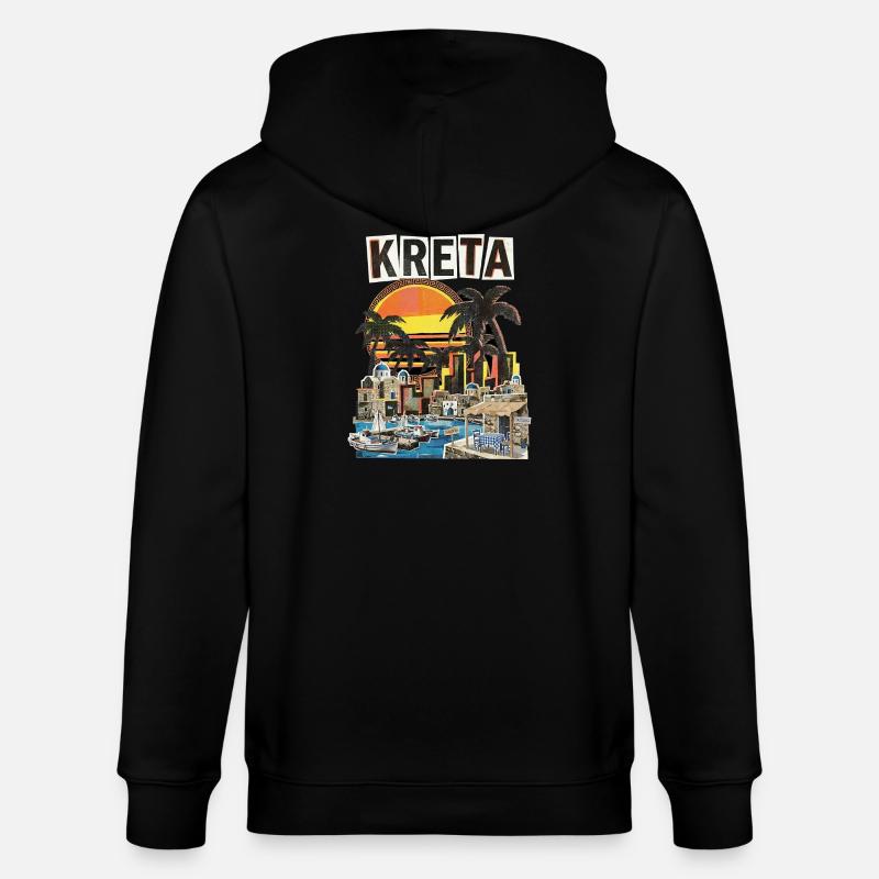 Vacances en Crète Grèce - Veste à capuche bio CULTIVATOR Stanley/Stella Unisexe - noir