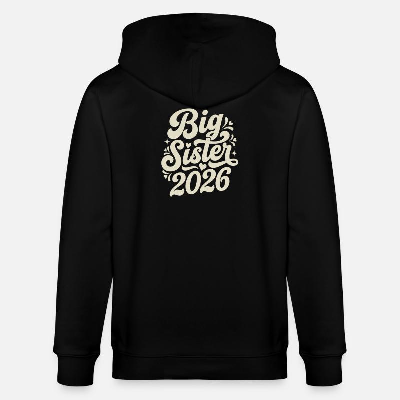 Große Schwester 2026 Script-Design - Stanley/Stella Unisex Bio-Kapuzenjacke CULTIVATOR  - Schwarz