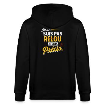 Je ne suis pas relou je suis précis - humour - Veste à capuche bio CULTIVATOR Stanley/Stella Unisexe - noir - Dos - Anna (173cm)