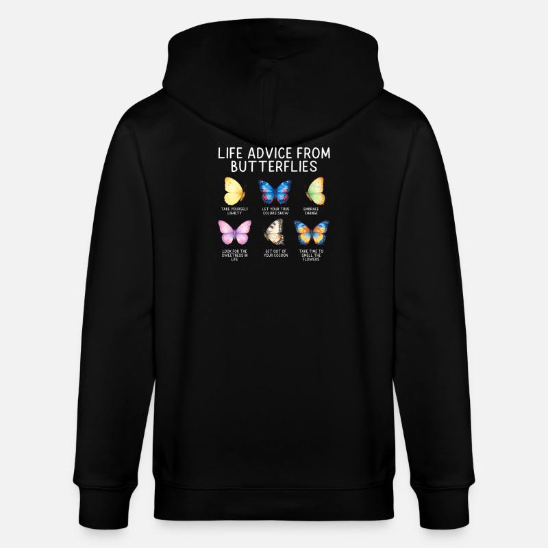 Jardin inspirant des papillons monarques - Veste à capuche bio CULTIVATOR Stanley/Stella Unisexe - noir