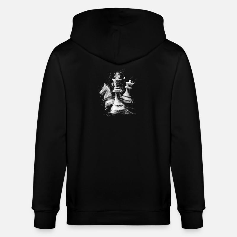 Schach Figuren Explosion Design Dynamisches Bretts - Stanley/Stella Unisex Bio-Kapuzenjacke CULTIVATOR  - Schwarz
