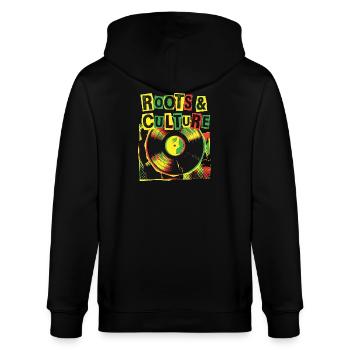 Roots And Culture Reggae - Stanley/Stella Unisex Bio-Kapuzenjacke CULTIVATOR  - Schwarz - Hinten - Anna (173cm)