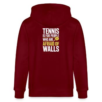 Padel Tennis Is For People Who Are Afraid Of Walls - Stanley/Stella CULTIVATOR  Unisex Organic Hooded Jacket - burgundy - Back - Anna (173cm)