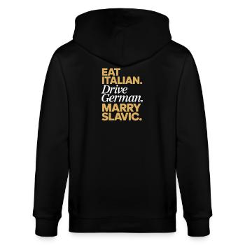 Mange un conduit italien, épouse un Slave Balkan, une voiture - Veste à capuche bio CULTIVATOR Stanley/Stella Unisexe - noir - Dos - Anna (173cm)