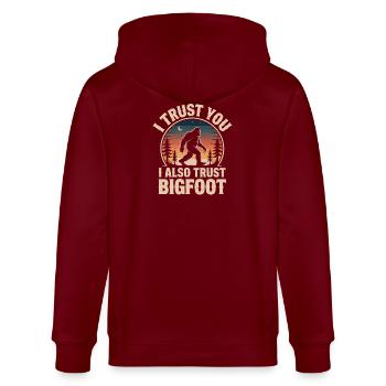 Bigfoot Sasquatch Yeti Cryptid Creatures Big Foot - Stanley/Stella Unisex Bio-Kapuzenjacke CULTIVATOR  - Burgunderrot - Hinten - Anna (173cm)