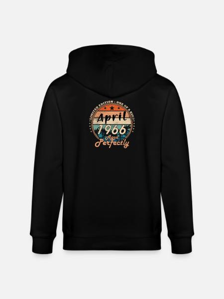 April 1966 - Birthday - Gift - Stanley/Stella CULTIVATOR  Unisex Organic Hooded Jacket - black
