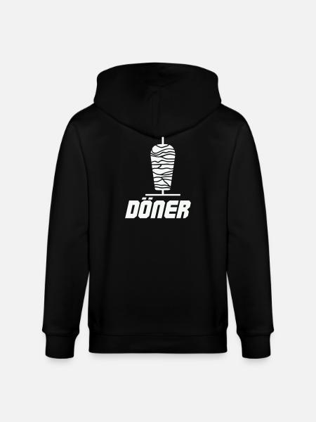 Döner Spieß Icon Schwarz-Weiß - Stanley/Stella Unisex Bio-Kapuzenjacke CULTIVATOR  - Schwarz