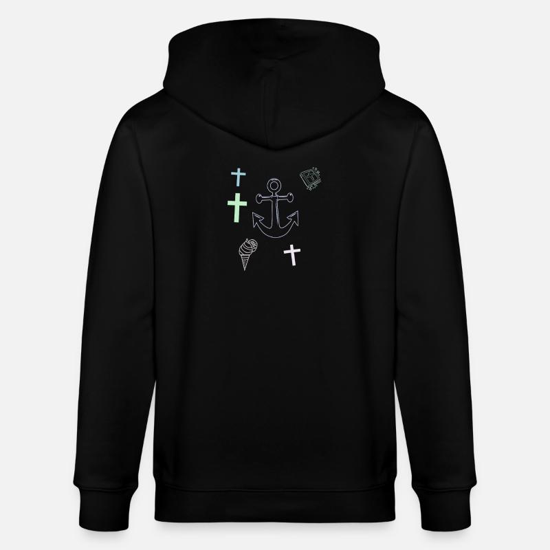  Anker Kreuz Eis maritim - Veste à capuche bio CULTIVATOR Stanley/Stella Unisexe - noir