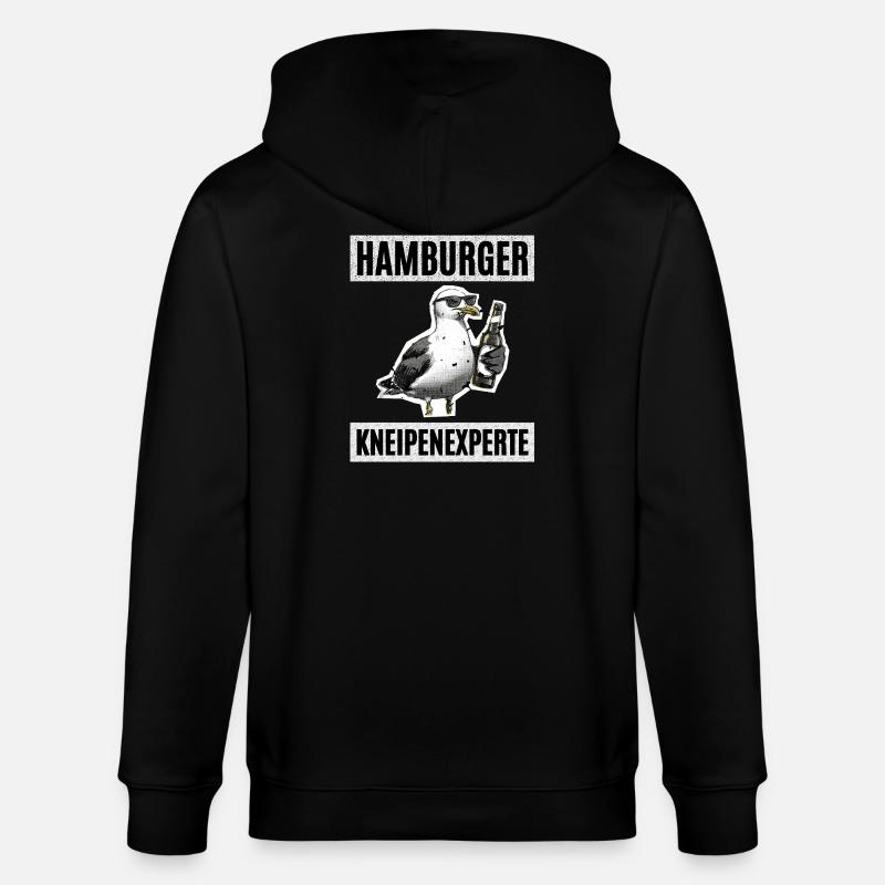 Hamburger Kneipen Experte - Stanley/Stella Unisex Bio-Kapuzenjacke CULTIVATOR  - Schwarz