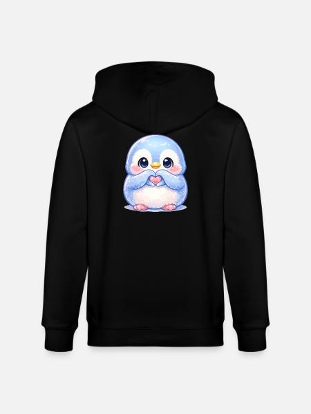 Zarter Pinguin Herzfreund - Stanley/Stella Unisex Bio-Kapuzenjacke CULTIVATOR  - Schwarz