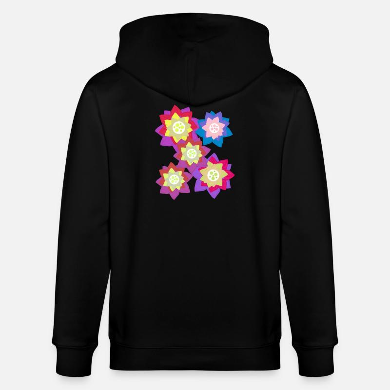 Mandala des Fleurs Fleurs en Fleurs - Veste à capuche bio CULTIVATOR Stanley/Stella Unisexe - noir