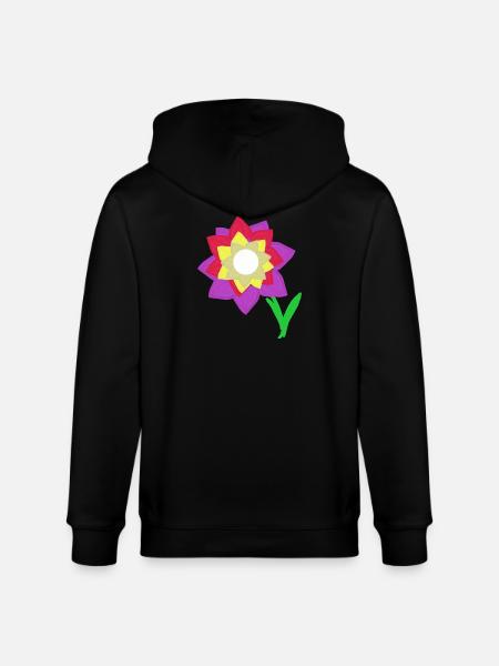 Blume Illustration Blumen Kinder Kind - Stanley/Stella Unisex Bio-Kapuzenjacke CULTIVATOR - Schwarz