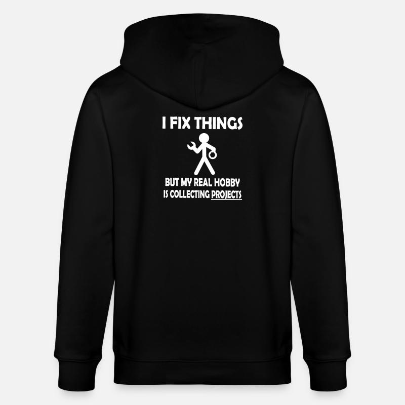I Fix Things, Collecting Projects - Stanley/Stella CULTIVATOR Unisex Organic Hooded Jacket - black