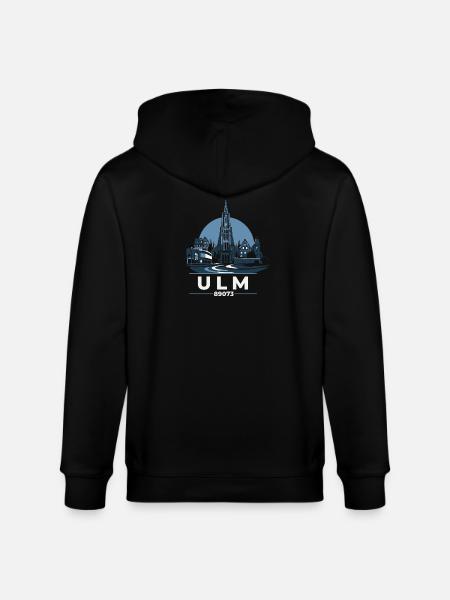 Ulm Skyline Silhouette mit Münster - Stanley/Stella Unisex Bio-Kapuzenjacke CULTIVATOR  - Schwarz