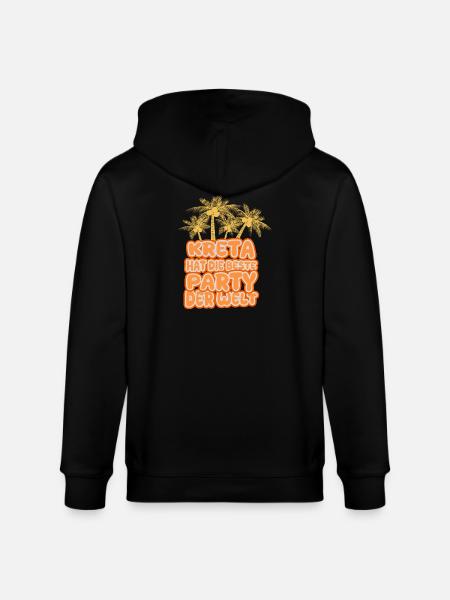 Kreta Palmen Party Schriftzug - Stanley/Stella Unisex Bio-Kapuzenjacke CULTIVATOR - Schwarz