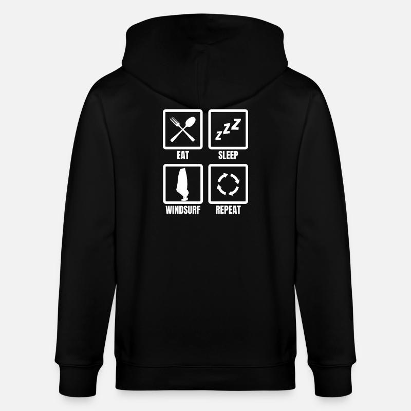 Eat Sleep Windsurf Repeat - Stanley/Stella Unisex Bio-Kapuzenjacke CULTIVATOR  - Schwarz