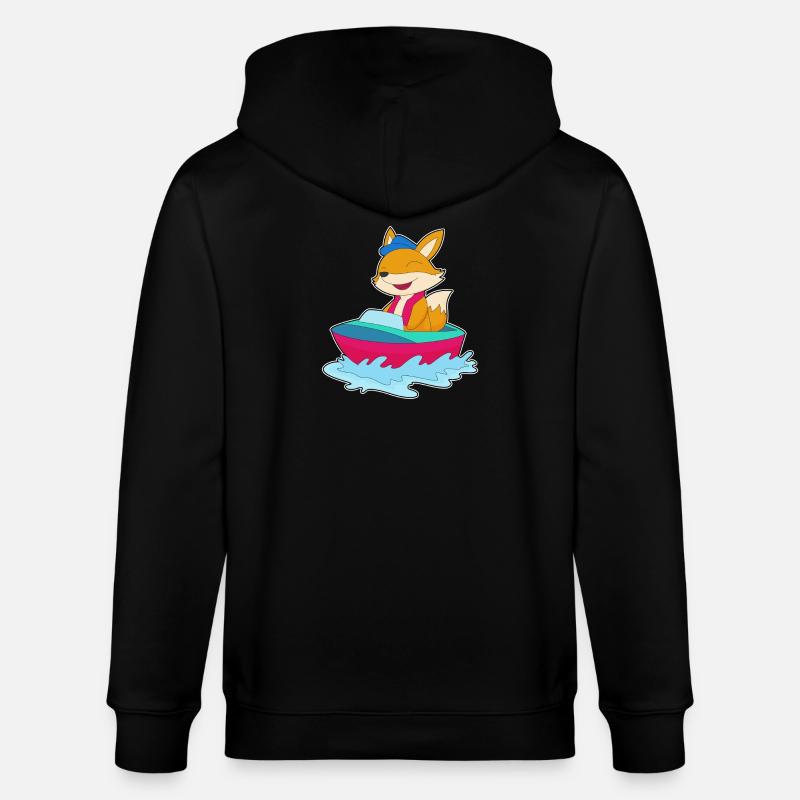Fox Small Boat - Stanley/Stella CULTIVATOR  Unisex Organic Hooded Jacket - black