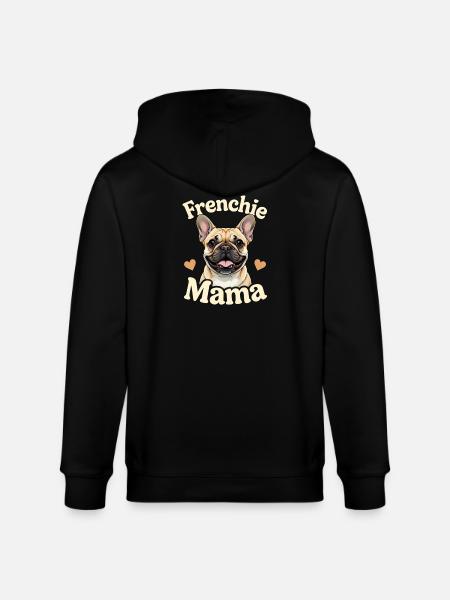 Frenchie Mom Heart Dog Lover Dogs - Stanley/Stella CULTIVATOR Unisex Organic Hooded Jacket - black