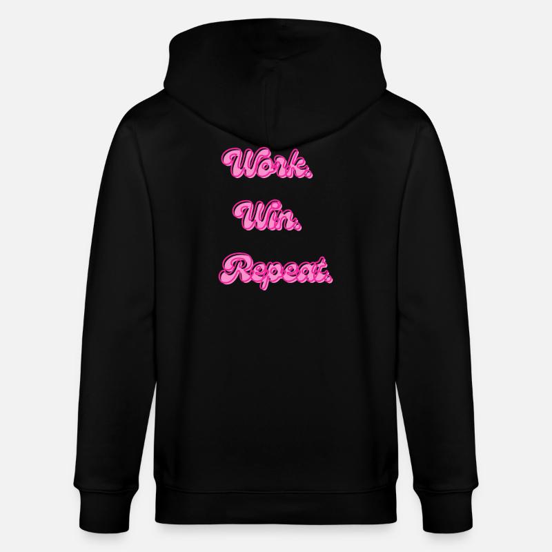 Work Win Repeats Retro Neon - Stanley/Stella CULTIVATOR Unisex Organic Hooded Jacket - black