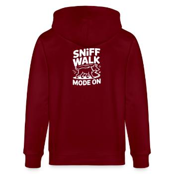 Sniff Walk Mode On Hund Nasenarbeit Spaß - Stanley/Stella Unisex Bio-Kapuzenjacke CULTIVATOR  - Burgunderrot - Hinten - Anna (173cm)