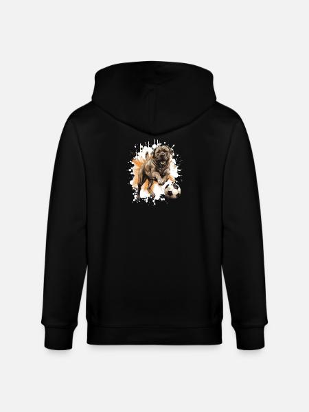 Mastiff Hund Fussball Team - Stanley/Stella Unisex Bio-Kapuzenjacke CULTIVATOR  - Schwarz