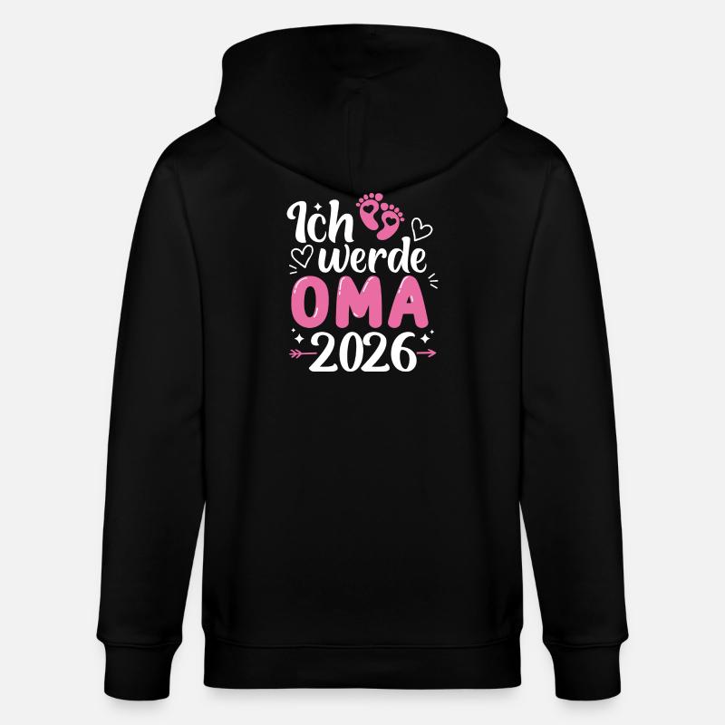 Ich werde Oma 2026  - Stanley/Stella Unisex Bio-Kapuzenjacke CULTIVATOR  - Schwarz