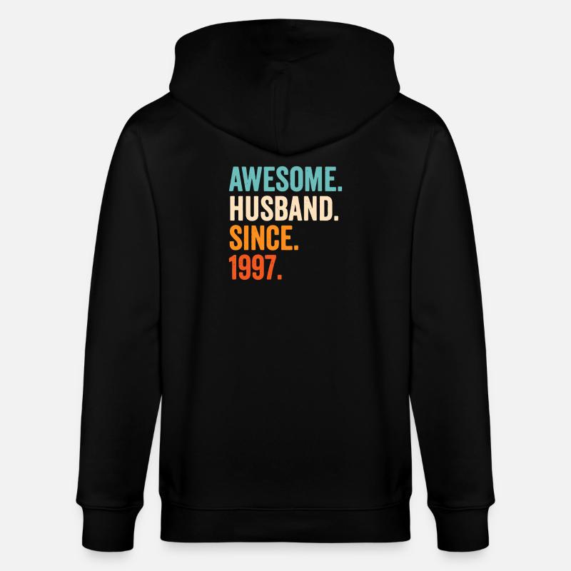 Großartiger Ehemann seit 1997 - Stanley/Stella Unisex Bio-Kapuzenjacke CULTIVATOR  - Schwarz