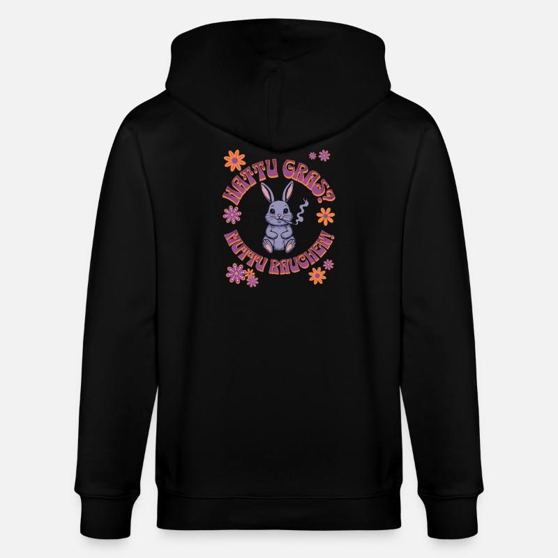 Canabis Rabbit - Hattu Grass ? - Veste à capuche bio CULTIVATOR Stanley/Stella Unisexe - noir