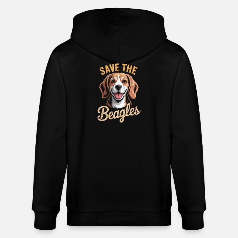 Save the Beagles Beagle Rettungsabschlag - Stanley/Stella Unisex Bio-Kapuzenjacke CULTIVATOR  - Schwarz