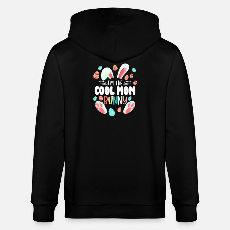 Cooles Mama-Hase-Oster-Tee - Stanley/Stella Unisex Bio-Kapuzenjacke CULTIVATOR  - Schwarz