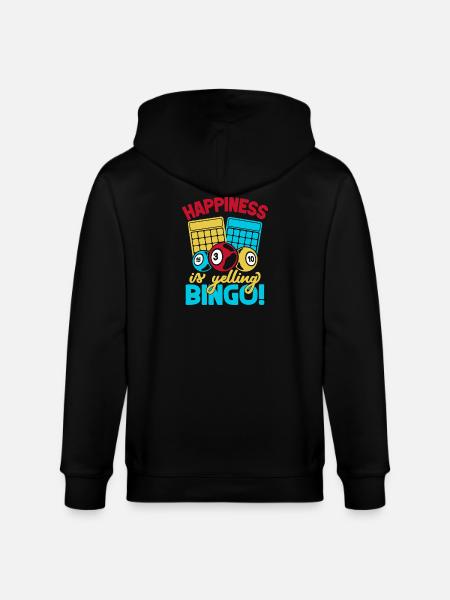 Bingo Game Happiness Is Yelling Bingo - Stanley/Stella CULTIVATOR Unisex Organic Hooded Jacket - black