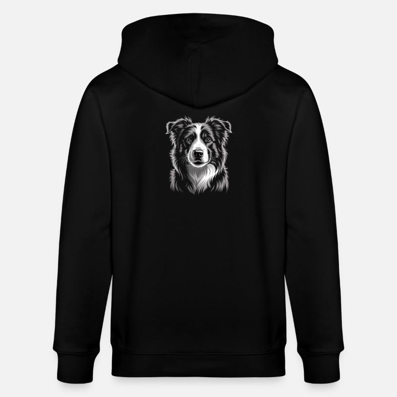 Boder Collie - Stanley/Stella Unisex Bio-Kapuzenjacke CULTIVATOR  - Schwarz