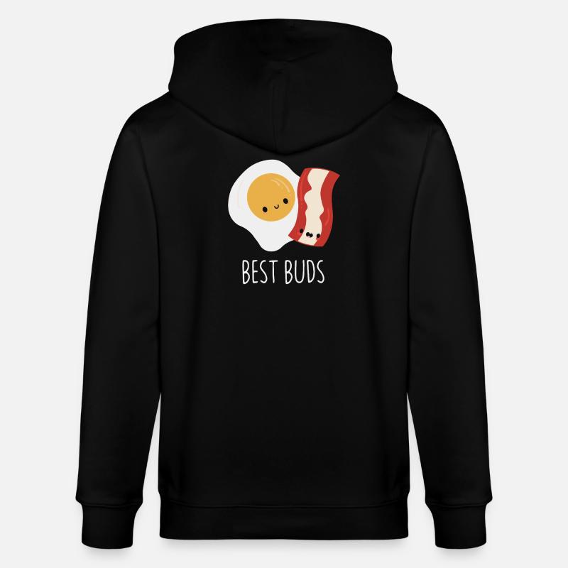 Best Buds Egg and Bacon - Stanley/Stella CULTIVATOR  Unisex Organic Hooded Jacket - black