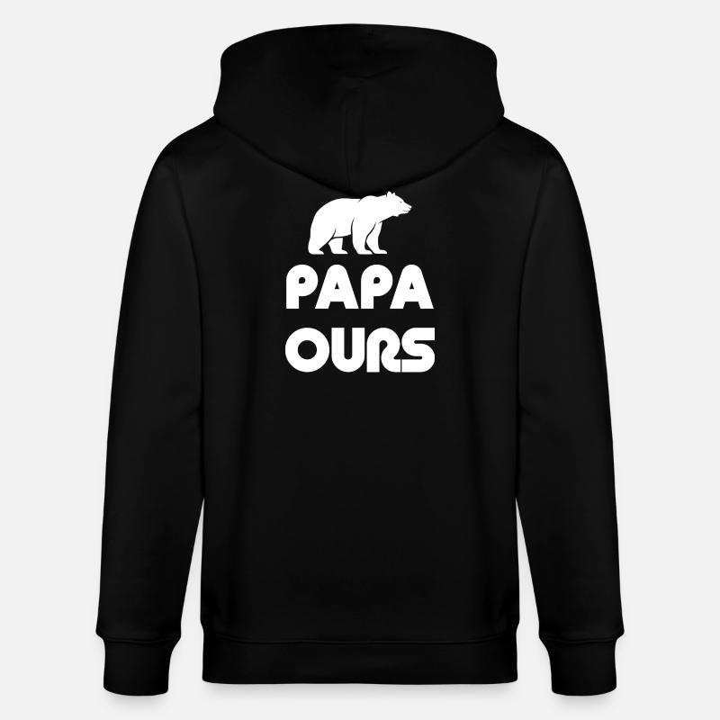 Papa Ours Silhouette - Veste à capuche bio CULTIVATOR Stanley/Stella Unisexe - noir