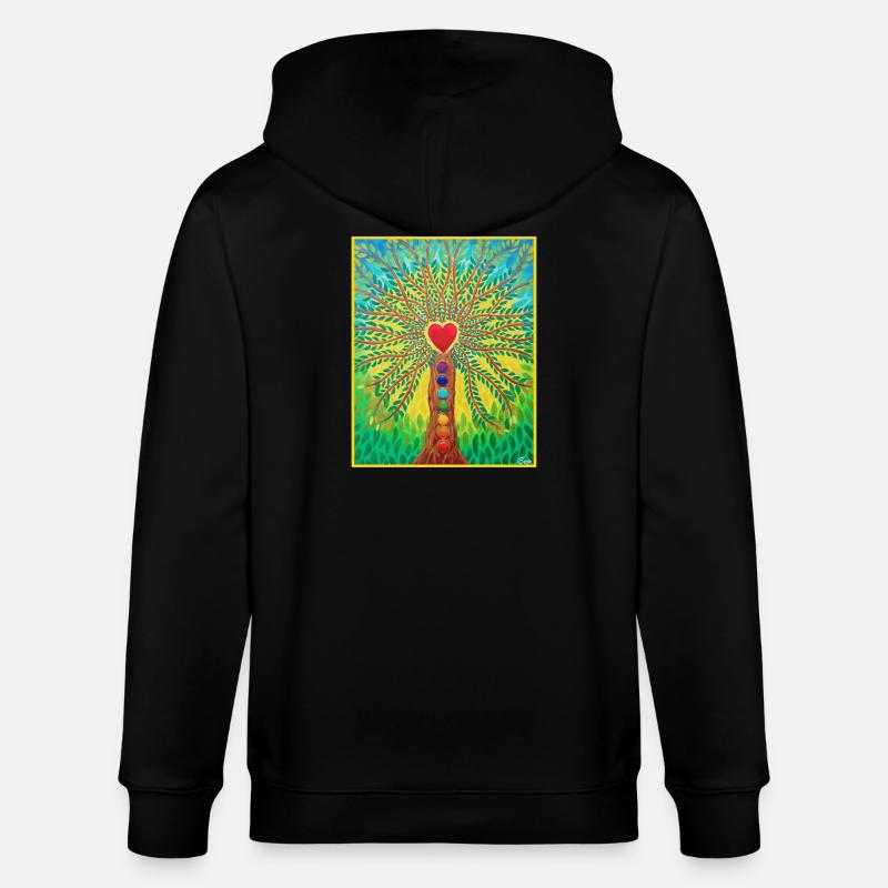 Lebensbaum Lebensenergie - Sonja von Staden - Veste à capuche bio CULTIVATOR Stanley/Stella Unisexe - noir