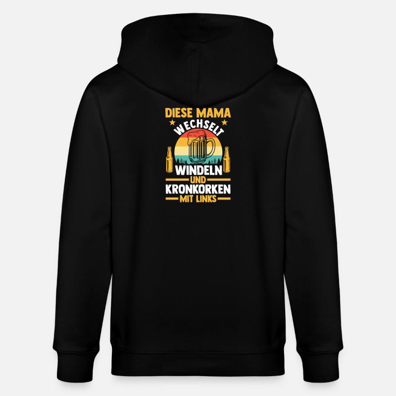 Bier Bierliebhaberin Mutter Mama - Stanley/Stella Unisex Bio-Kapuzenjacke CULTIVATOR  - Schwarz