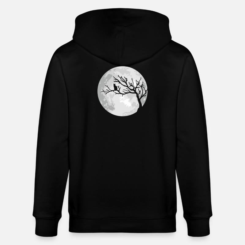 Lune de Chat Lune d’Halloween - Veste à capuche bio CULTIVATOR Stanley/Stella Unisexe - noir
