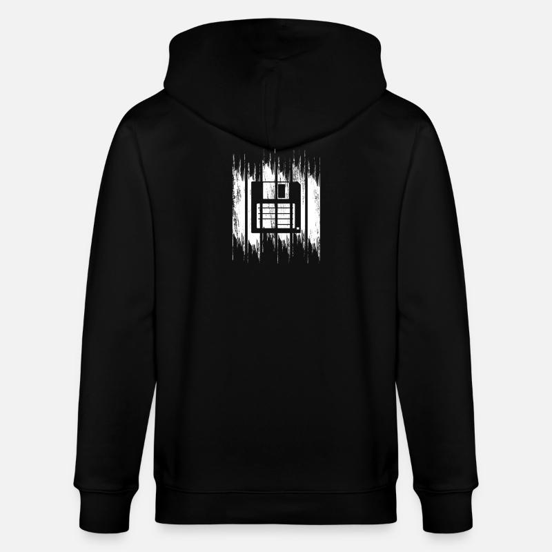 Floppy Disk Drawing - Stanley/Stella CULTIVATOR  Unisex Organic Hooded Jacket - black