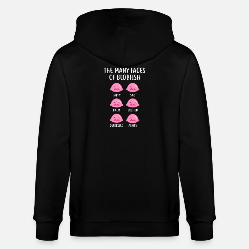 Blobfish Emotionsgitter-Tee-Kunst - Stanley/Stella Unisex Bio-Kapuzenjacke CULTIVATOR  - Schwarz