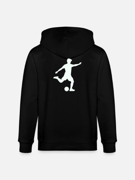 Foosball silhouette in jump - Stanley/Stella CULTIVATOR Unisex Organic Hooded Jacket - black