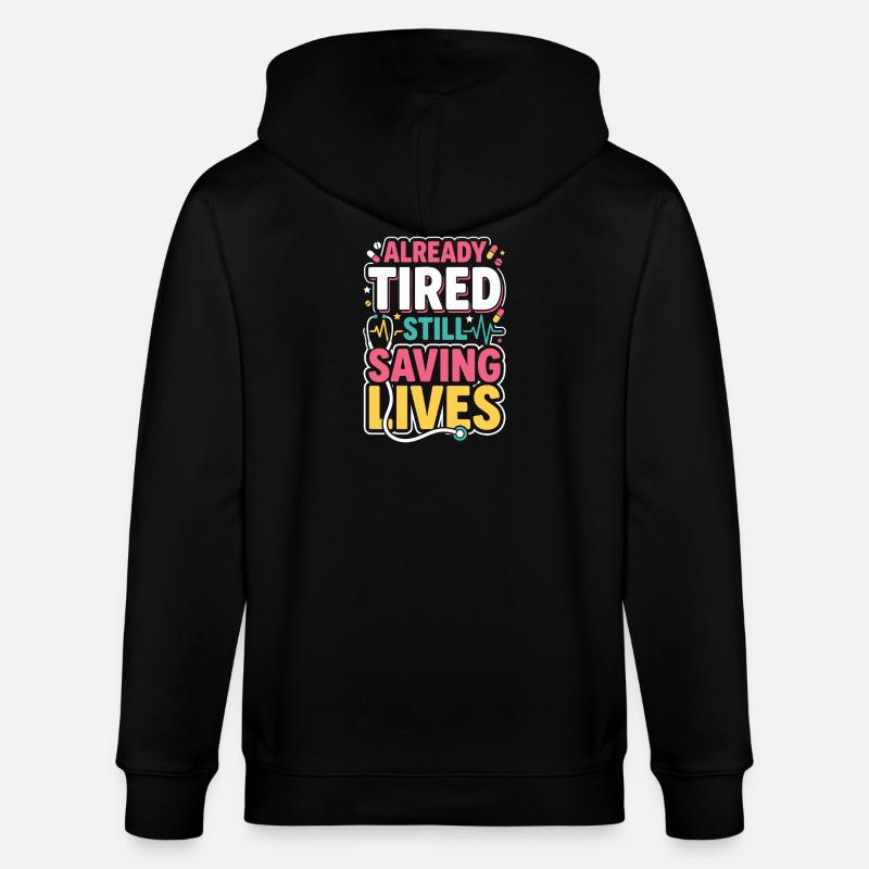 Nachtschicht-krankenschwester, Müde - Stanley/Stella Unisex Bio-Kapuzenjacke CULTIVATOR  - Schwarz