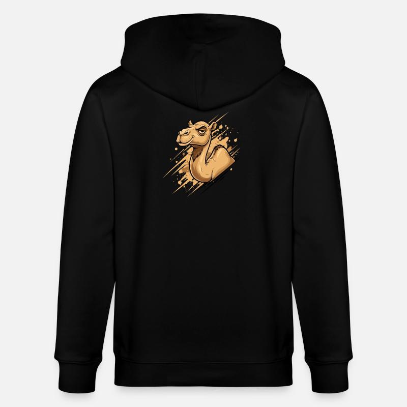 Kamel Karikatur Spritz-Splash - Stanley/Stella Unisex Bio-Kapuzenjacke CULTIVATOR - Schwarz