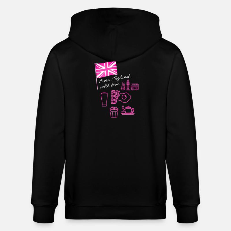EXANGLIA (Texte rose + blanc) - Veste à capuche bio CULTIVATOR Stanley/Stella Unisexe - noir