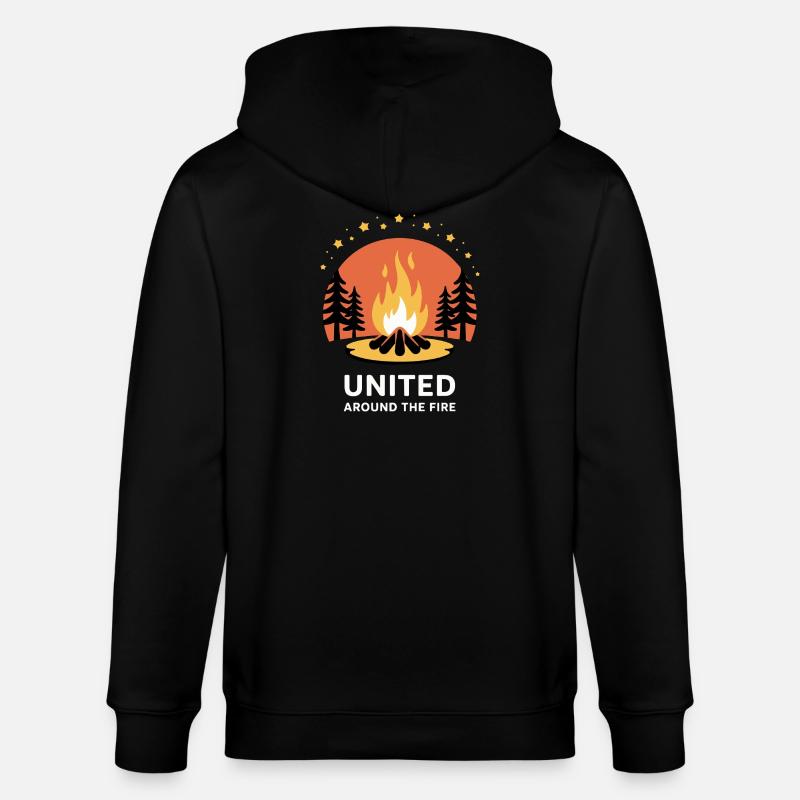 Campfire Unity Circle - Stanley/Stella CULTIVATOR  Unisex Organic Hooded Jacket - black